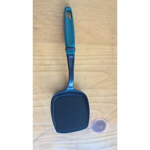 Black Nylon Turner Spatula Teal Green Handle Kitchen Utensil 11.5"